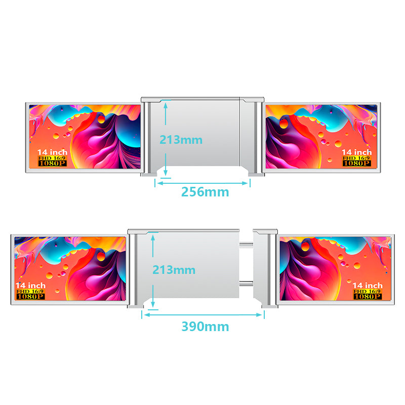 14” Portable Dual-Screen Monitor S1 | FHD 1080P IPS | HDR | Type-C 3.1 | Wide Compatibility with Laptops/Phones/Game Consoles