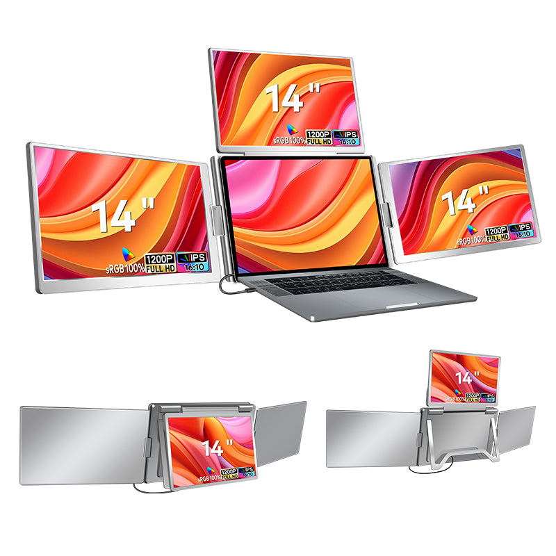 14” Portable Triple-Screen Monitor S780 | 1920*1200 IPS | 16:10 | 100% sRGB | Thunderbolt 3/4 & USB-C/USB-A
