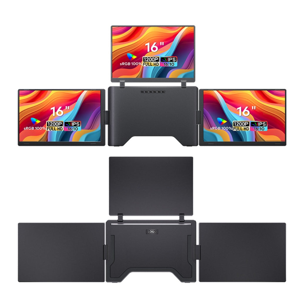 16” Portable Triple-Screen Monitor S788 PRO | 1920*1200 IPS | 16:10 | 100% sRGB | Thunderbolt 3/4 & USB-C/USB-A