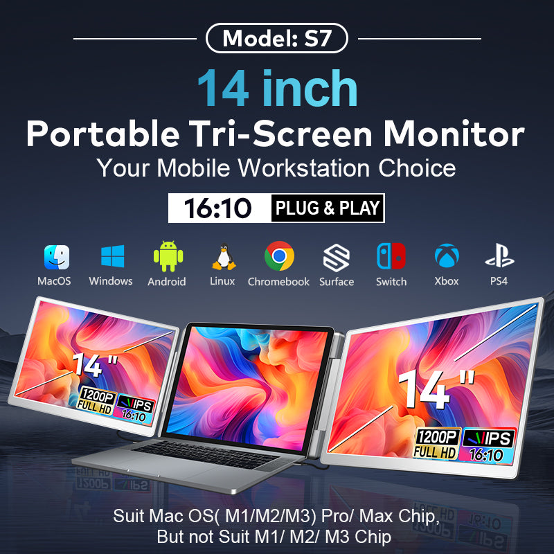 14" Dual Screen Extender S7-c | FHD+ IPS | Multi-Device Compatible | Plug & Play