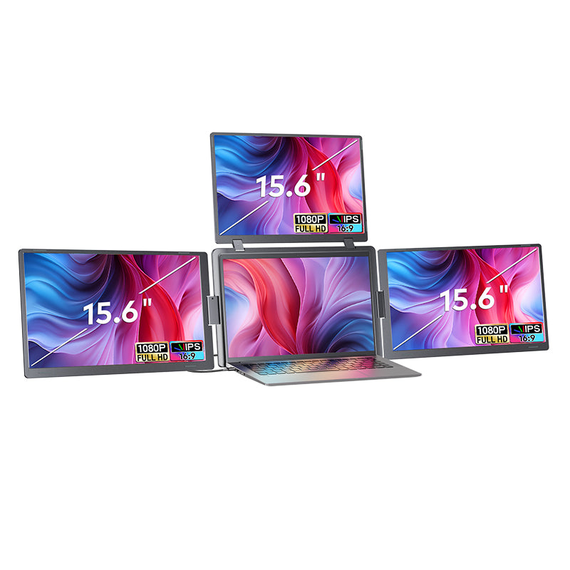 15.6” Portable Triple-Screen Monitor S888 PRO | 1920*1080 IPS | 16:9 | Thunderbolt 3/4 & USB-C/USB-A | 12-18.5” Laptop Compatible